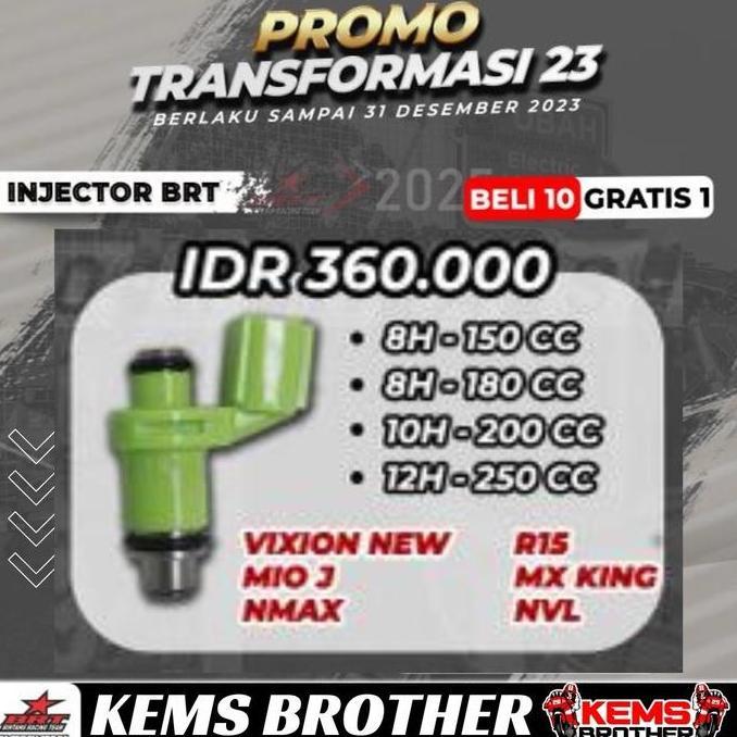Injektor Brt Nmax Aerox Mio J Nvl Nva 8 Hole Dan 10 Hole Untuk 150Cc 180Cc 200Cc 250Cc