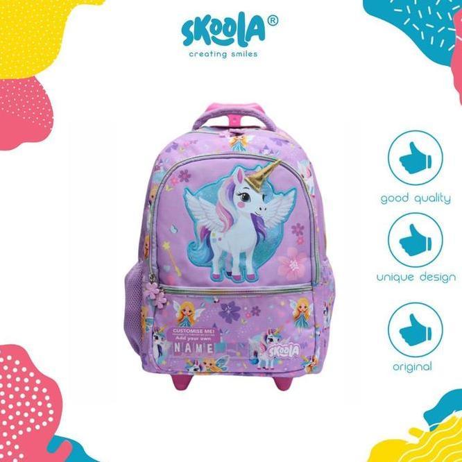 Skoola Tas Anak Trolly Sekolah Sd Perempuan Custome Name 3D Trolly Finzi Yozi