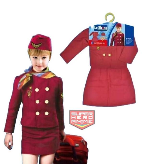 Baju Profesi Pramugari Anak Seragam Kostum Profesi Perempuan Cewek KS