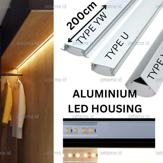 Lichtx- Cover Led Aluminium Holder Led Profile Led Strip Panjang 2 Meter