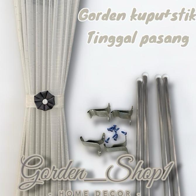 Flmy- Paket Komplit Gorden Jendela Kupu Ikat Pita Minimalis Gorden Jendela Minimalis Tirai Curtain C