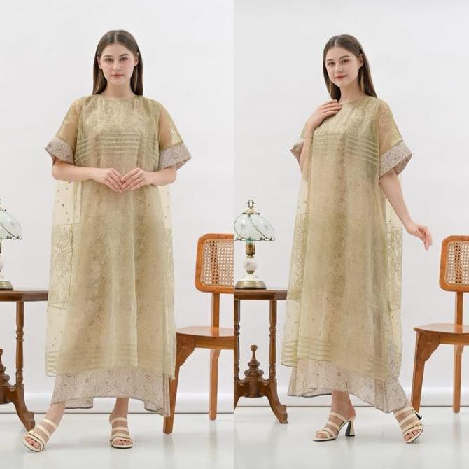 Dress Kuning - Dress Batik - Dress Premium - Long Dress - Dress Pesta - Dress Kondangan AS