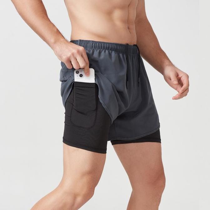 DK22 Celana Pendek Olahraga Lari Pria Gym Training Legging Sport Pria