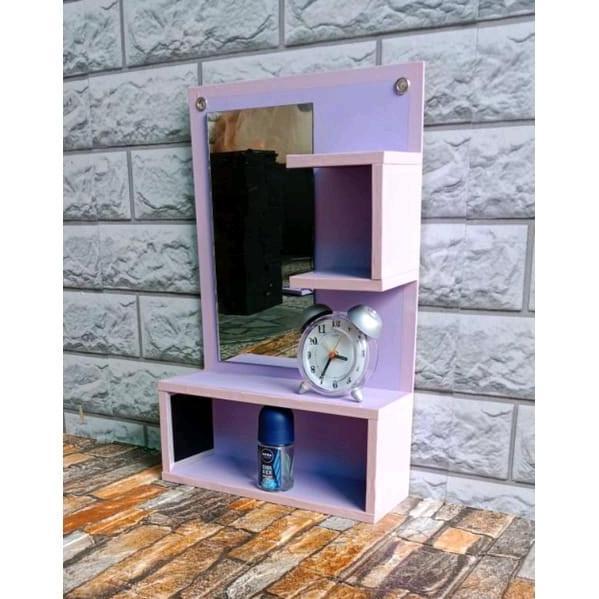 Rak kosmetik cermin rak minimalis dinding Putih