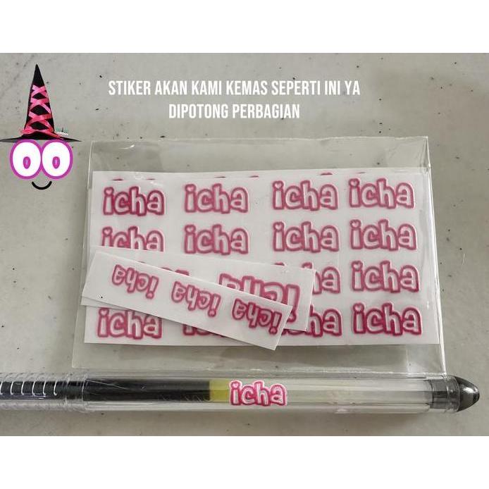 Stiker Nama UV TIMBUL TAHAN AIR | Cutting Sticker Nama Custom | sticker label nama anti air sticker 