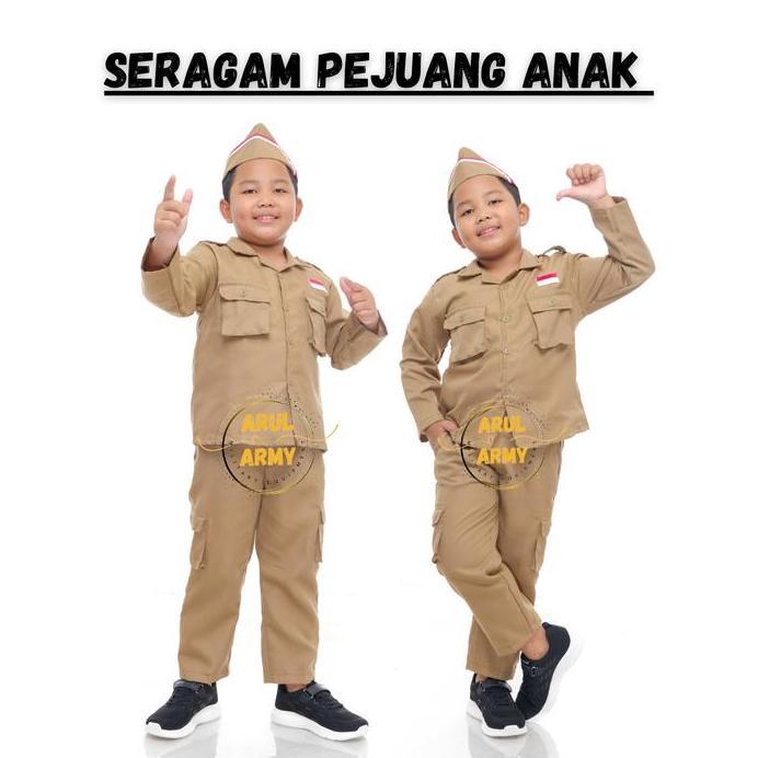 SERAGAM PEJUANG VETERAN ANAK BAJU PEJUANG VETERAN ANAK KOSTUM TNI AD