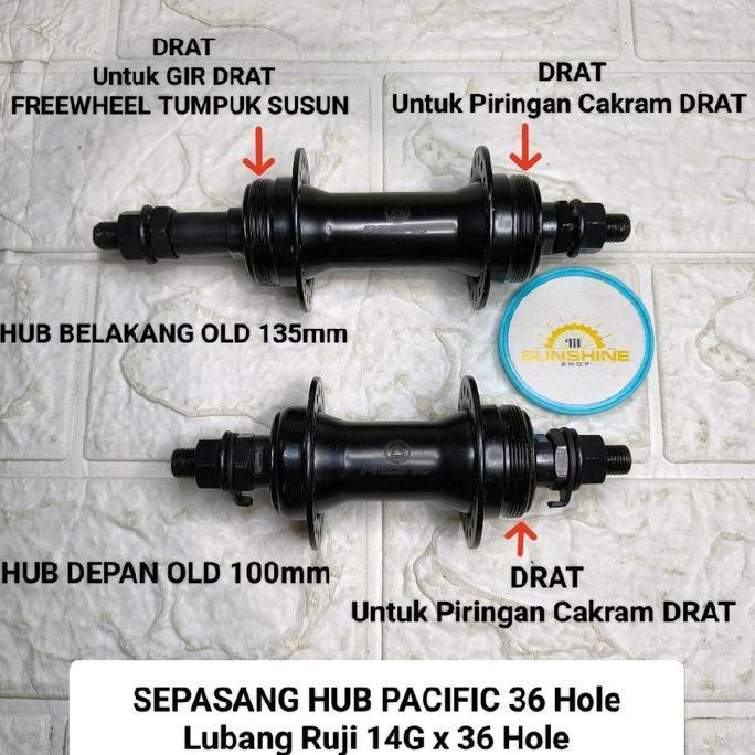 Hub DRAT Depan Belakang Bos PACIFIC Lubang Ruji 36 Hole 14G Sepeda MTB FEDERAL Lipat Seli Untuk Rem 