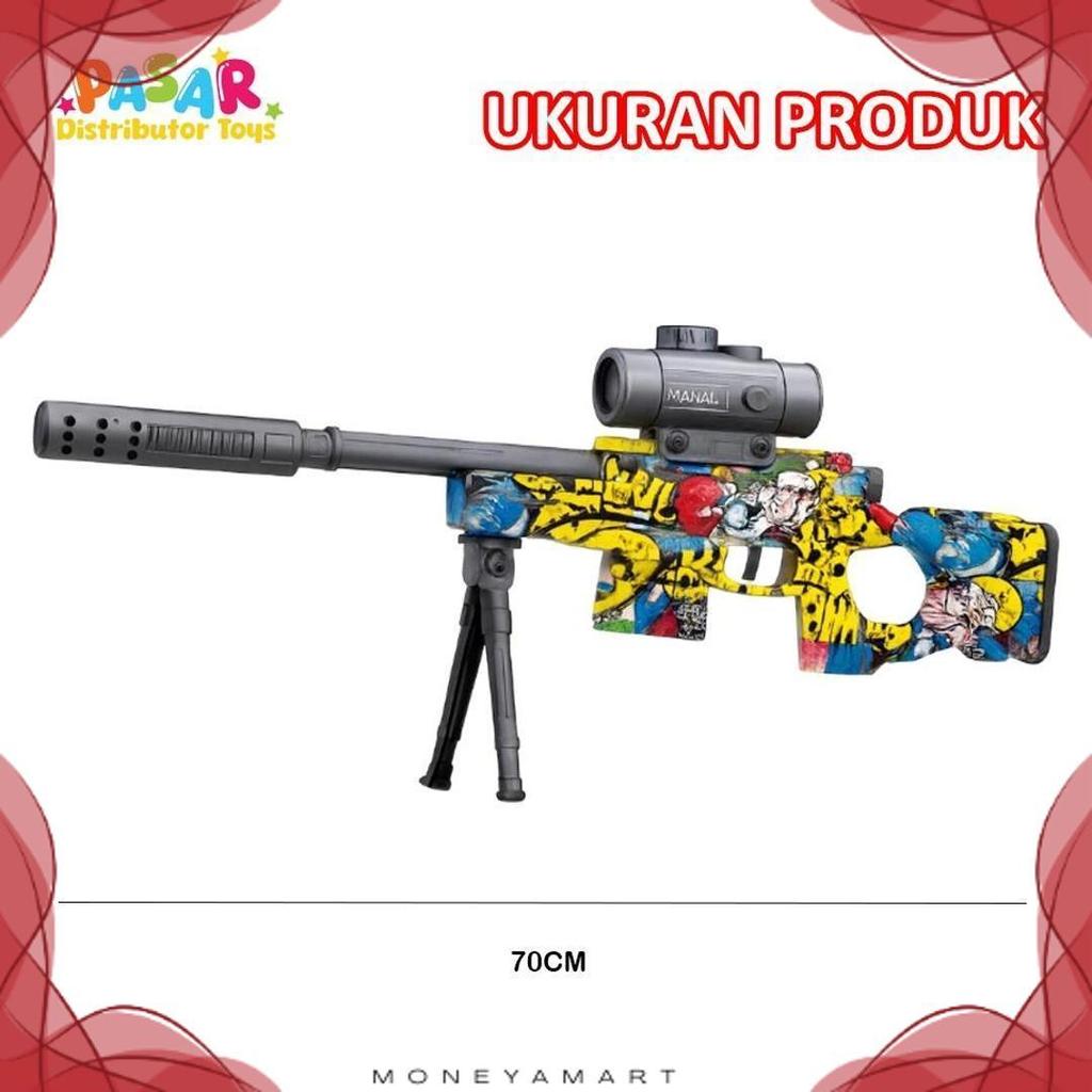 Bisa Cod Mainan Anak Manual Mode Awm Sy-0218 Mainan Tembakan Awm Manual Water Bubble Scope Bipod Mai