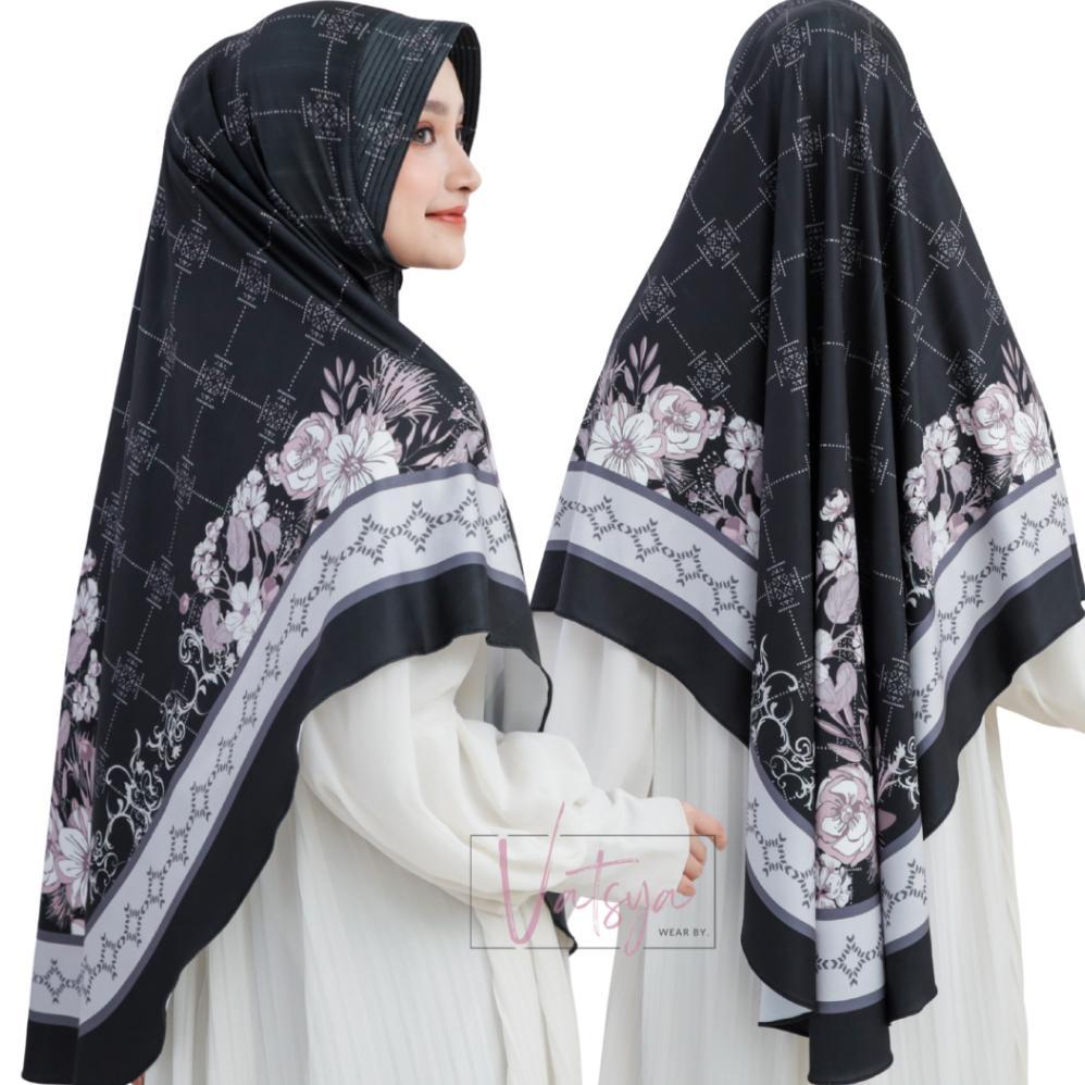 original jilbab instan motif hijab bergo printing jumbo & standar kerudung syari