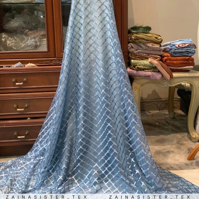 Kain Brukat Tulle Kotak / Tile Kotak / Brukat Jaring / Tille Jaring / Tulle Jaring / Tile Jaring / T