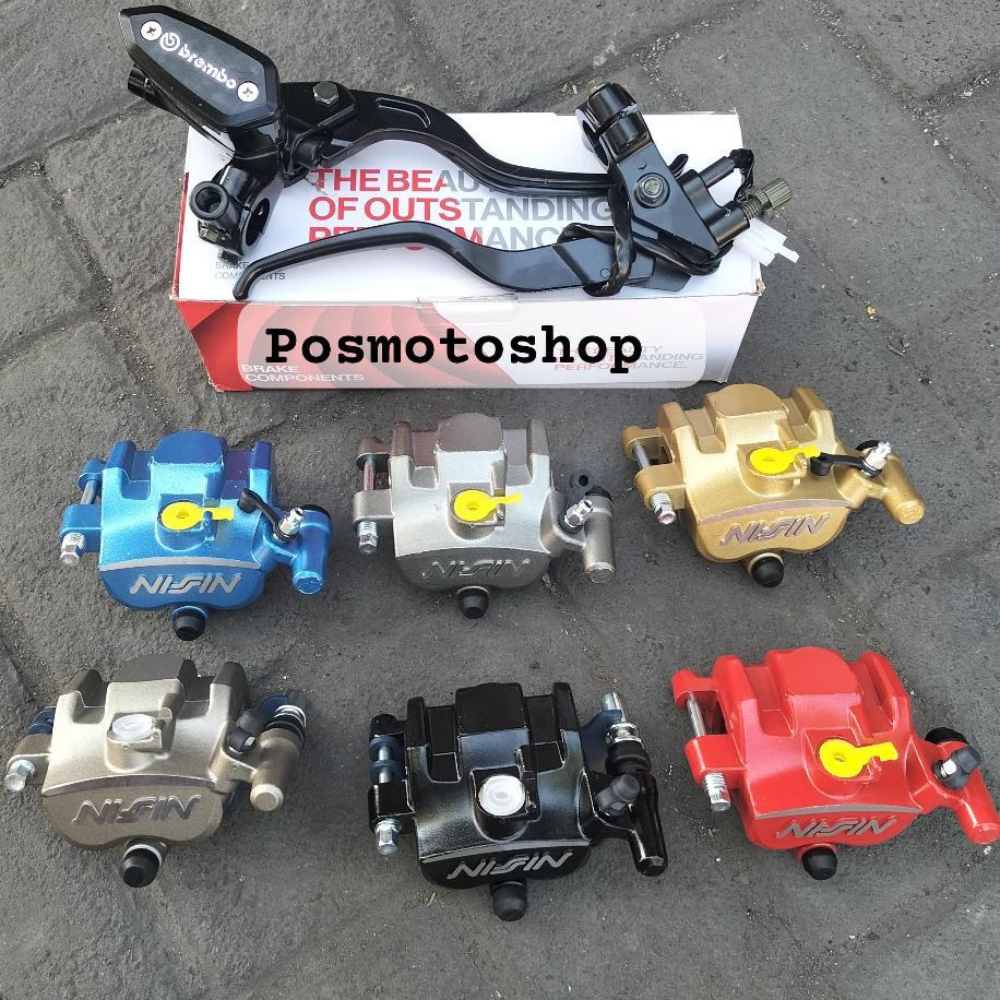 GROSIR HANDEL MASTER REM BREMBO OVAL SET KALIPER SAMURAI NISSIN 2 PISTON PNP CB,GL,VARIO,BEAT,MP **