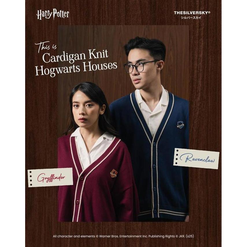 Thesilversky Harry Potter Cardigan Knit Premium Houses Enamel Pin | Gryffindor Slytherin Ravenclaw H