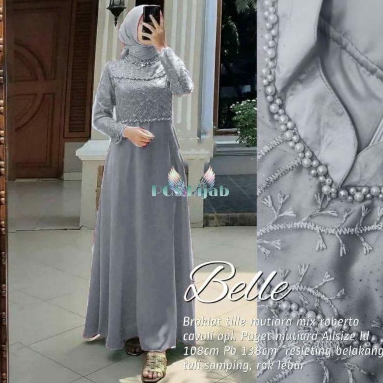 HOT Helen Maxy Sonia Dress Jumbo Mutiara Brukat Gamis Kondangan Simple Mewah Lilac Wardah Xxxl Ld 13