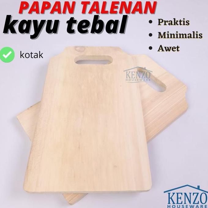 Talenan Kayu Besar Persegi Kotak