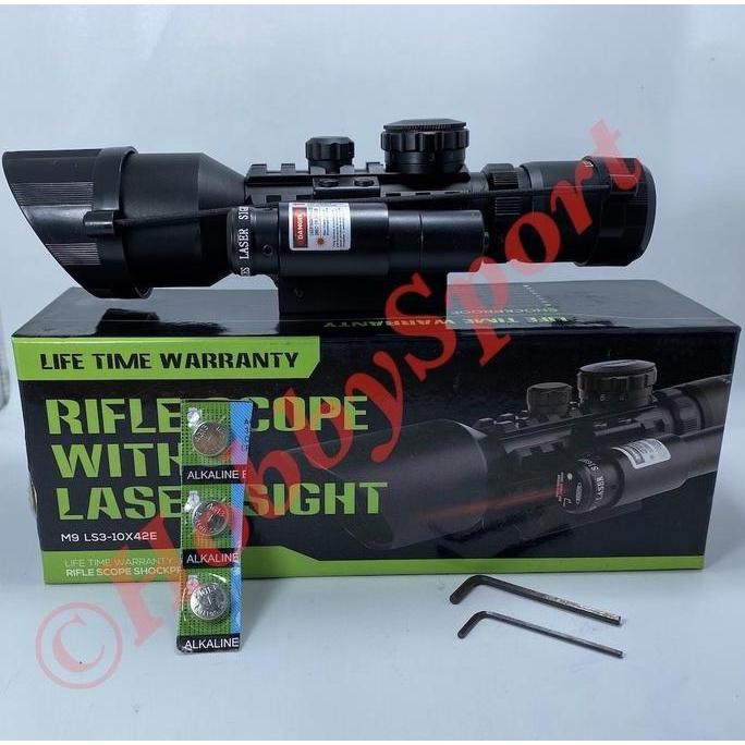 Produk Terbaru Telescope Teropong Laser Scope M9 Ls3-10X42 E Teleskop Senapan Tele