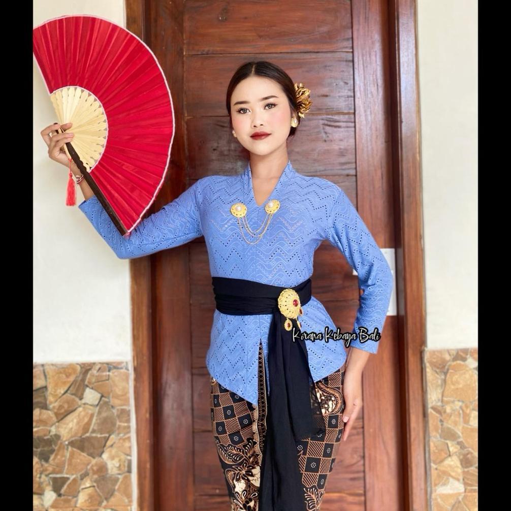 ASSALAMSHOP KEBAYA BALI IVORY STRAIT KARTINI LENGAN PANJANG ORIGINAL