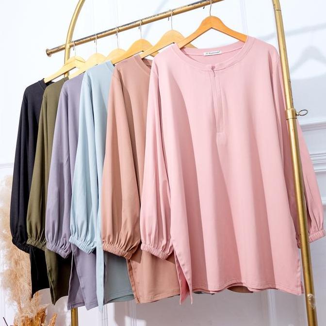 Uprelig- Jv Hasanah Setelan Rayon Baju Kurung Busui Rok Dan Kulot - Nadia Set Kurung Rok Dan Kulot J
