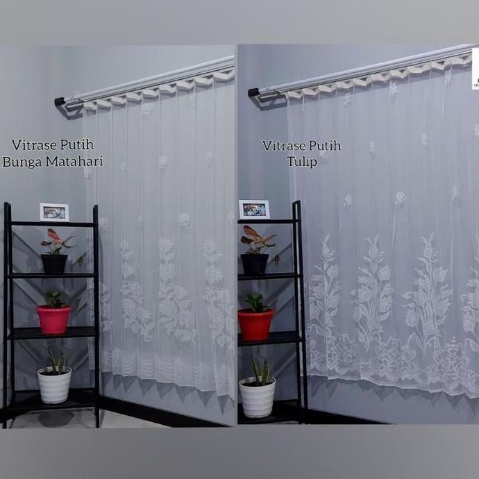 Salotto- Vitras Plisket Gorden Ukuran 100X200 200X200 150X200 Motif Bunga