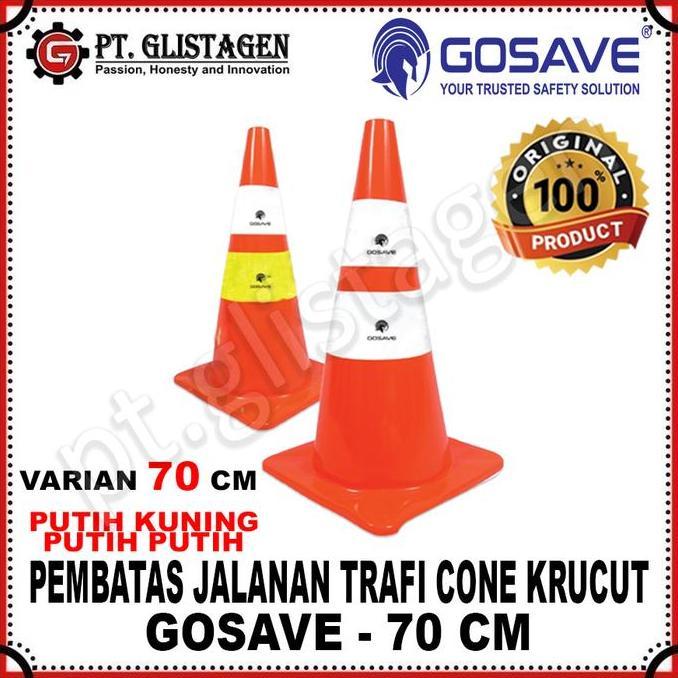 Yxyg- Gosave Traffic Cone Safety Rubber Gosave 70Cm Kerucut Lalu Lintas 70Cm Pembatas Jalanan Lalu L