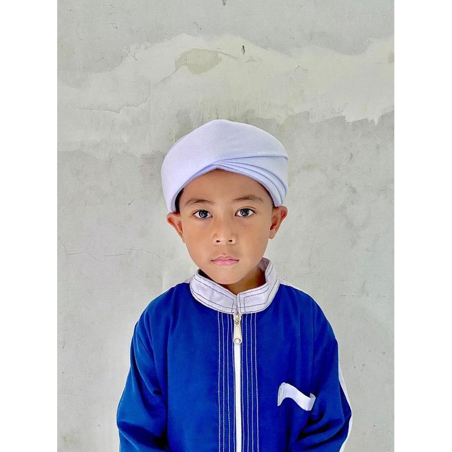 Otokonoko- Hz Moeslim Peci Imamah Permanen 1,5 Meter Anak-Anak Sorban Imamah Kian Santang Bahan Katu