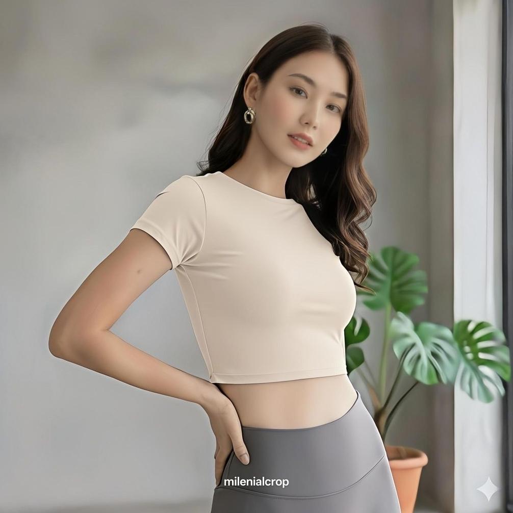 TERMURAH BASIC CROP TOP SLIM FIT LENGAN PENDEK KAOS CROP TEE Crop Top Baju Wanita Crop Top Korea Cro