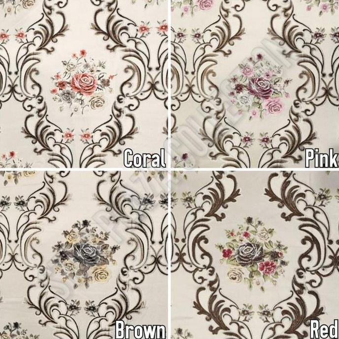 Kain Jacquard Jakat Motif Klasik Bunga Damask Timbul Tebal - Majesty (Sofa, Jok, Mebel Kursi Jati, K