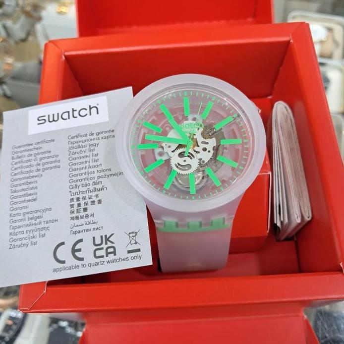 Jam Tangan Pria SWATCH Analog Karet SO27E104 GREENINJELLY Original