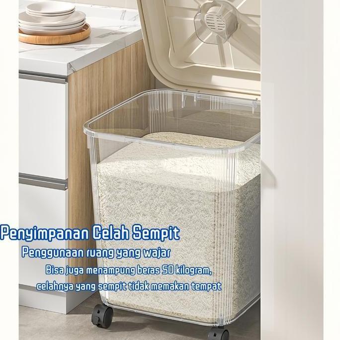Taberu- Tempat Beras 25Kg Model Baru Tempat Beras Aesthetic Tempat Beras 5 Kg Storage Tempat Beras K