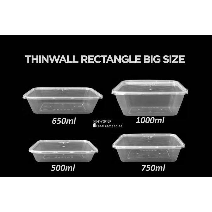 Thin Wall 1000 ml / KOTAK MAKAN PLASTIK 1000 ML THINWALL GROSIR