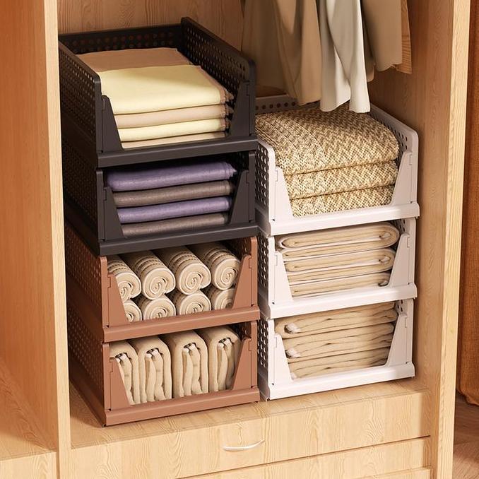 Model versi terbaru, ukuran lebih besar dan diperkuat, sekat lemari pakaian bertingkat, keranjang pe