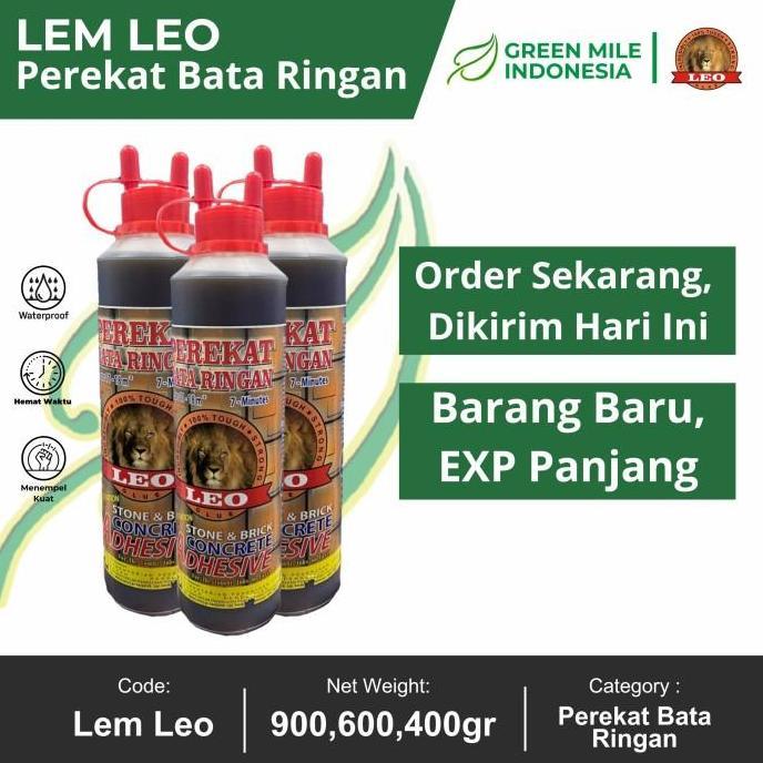 Lem LEO Bata Ringan (600 g) Adhesive Perekat Bata Ringan Putih Hebel Tempel Roster Gypsum LEO Pengga
