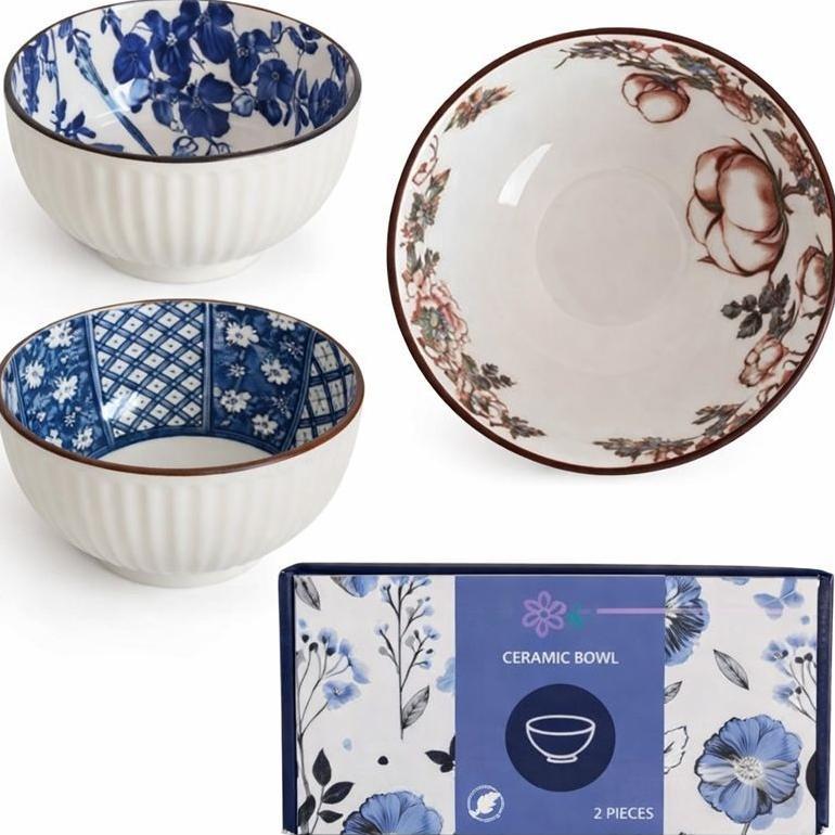 FAVORIT Mangkok Set isi 2pcs Premium / Ideame Mangkok Set Hampers / Mangkok Keramik Kotak Unik