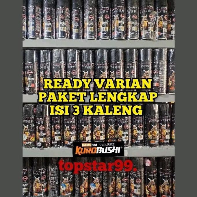 Pilok Samurai Paint Pilok Cat Semprot Ready Semua Varian Warna Paket Lengkap 3 Kaleng Black Hitam Me