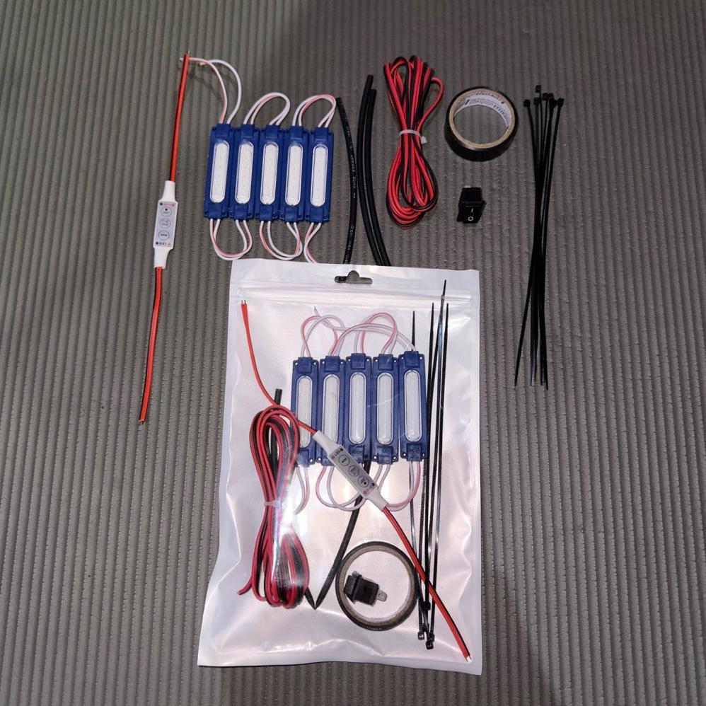 VELISSA PAKET LAMPU KOLONG KEDIP KEDIP 6 MODE WATERPROOF + KABEL 2 METER + MODUL KEDIP + SOLASI + SE