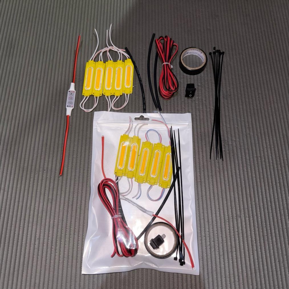 AUREVORA PAKET LAMPU KOLONG KEDIP KEDIP 6 MODE WATERPROOF + KABEL 2 METER + MODUL KEDIP + SOLASI + S