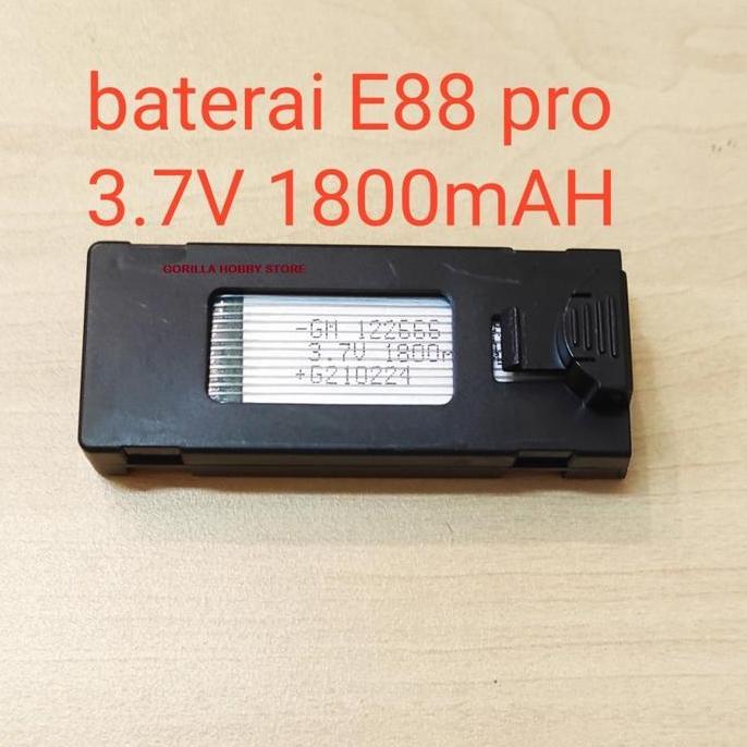 TERLARIS BATERAI DRONE E88 PRO 3.7V 1800MAH BATTERY LIPO DRONE E88