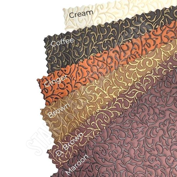 Kulit Oscar Sofa Jok Kursi / Yasin Sintetis Motif Bunga Timbul - Sonic