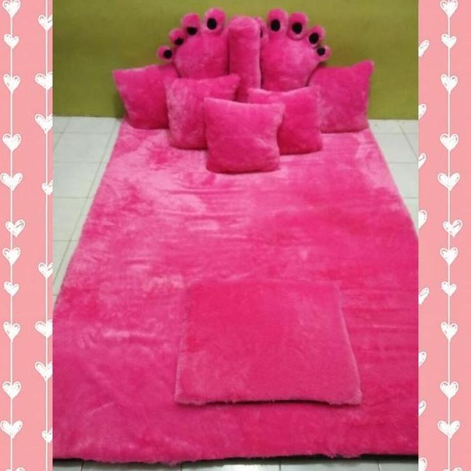 GRATIS ONGKIR - Karpet Permadani Bulu FULLSET POLOS 7CM/ KARPET BULU POLOS 7CM