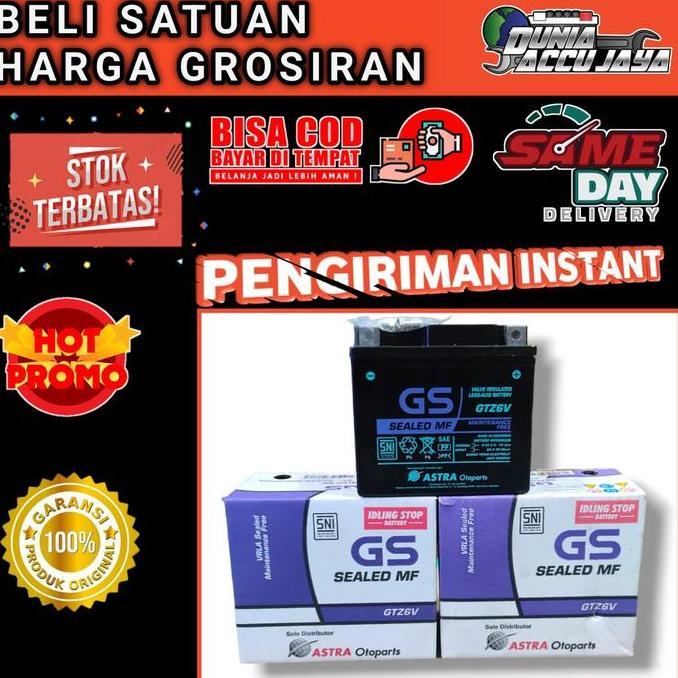 Aki motor kering gs Astra original IDLING STOP gtz6v 5ah 12v matic kopling bebek Honda New Sonic 150