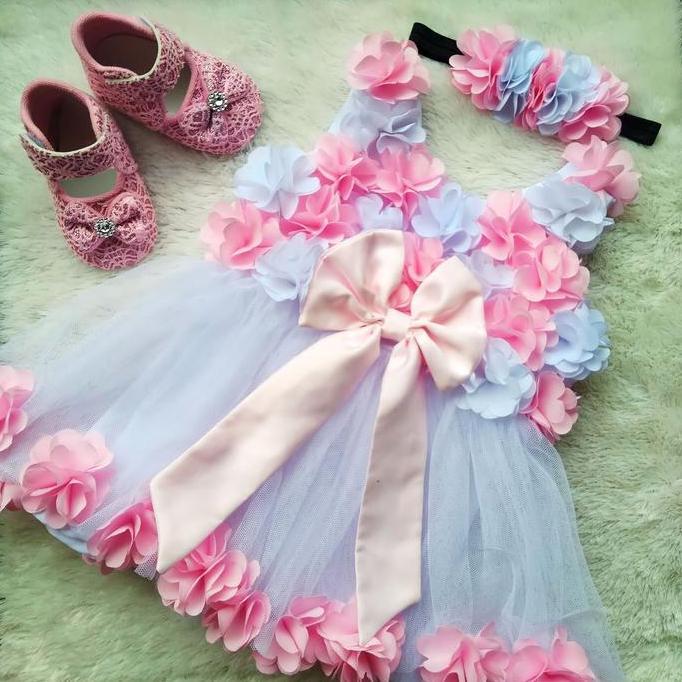 Dress Anak Perempuan Pesta Baby Pink Gaun Bayi