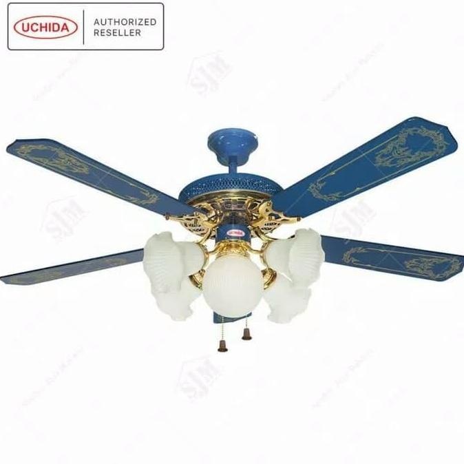 TERLARIS KIPAS GANTUNG UCHIDA MASPION 52IN 5 LAMPU CF-114 BIRU