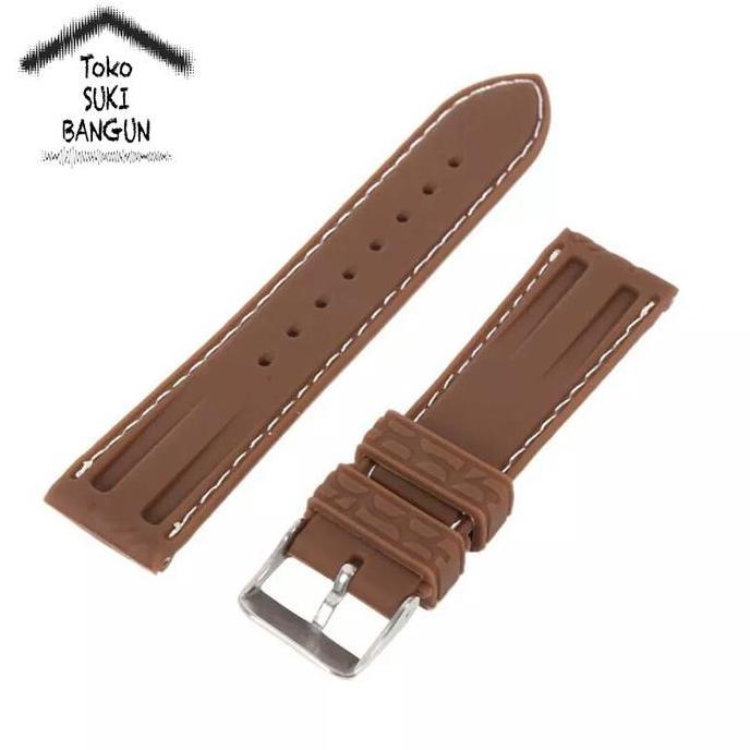 20mm Tali Jam Rubber STITCH Crocodile Pattern Watch Band Strap