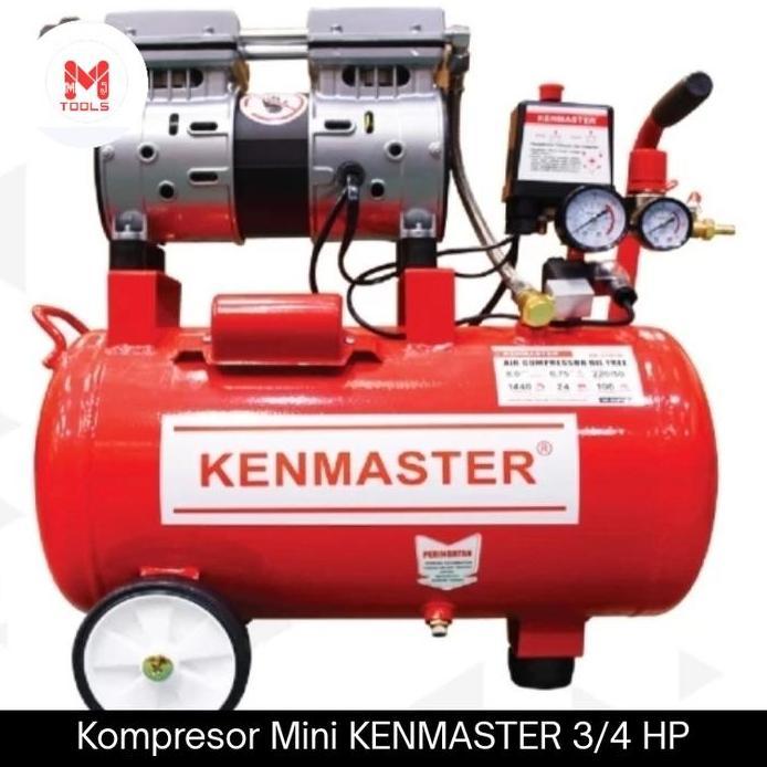 Kompresor Mini KENMASTER 3/4 HP KM-550 9 liter - KENMASTER Mesin Kompresor Portabel - Mesin Kompreso
