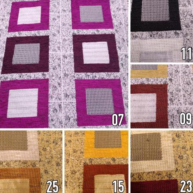 Kain Chenille Meubel Sofa / Kursi Regatta Motif Kotak Besar - Bernice