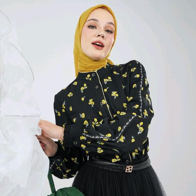 Mandjha FLORETTA BLOUSE By Ivan Gunawan Kancing Kerah Atasan Baju Wanita