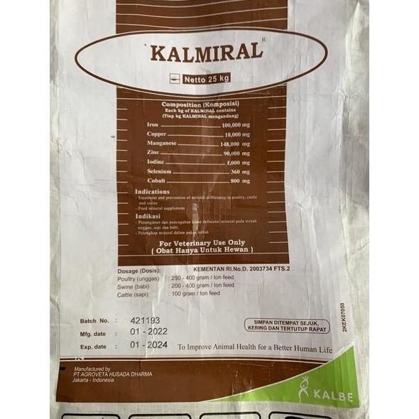 KALMIRAL 25 kg (mineral hitam ) kalbe- MINERAL HITAM TERNAK,