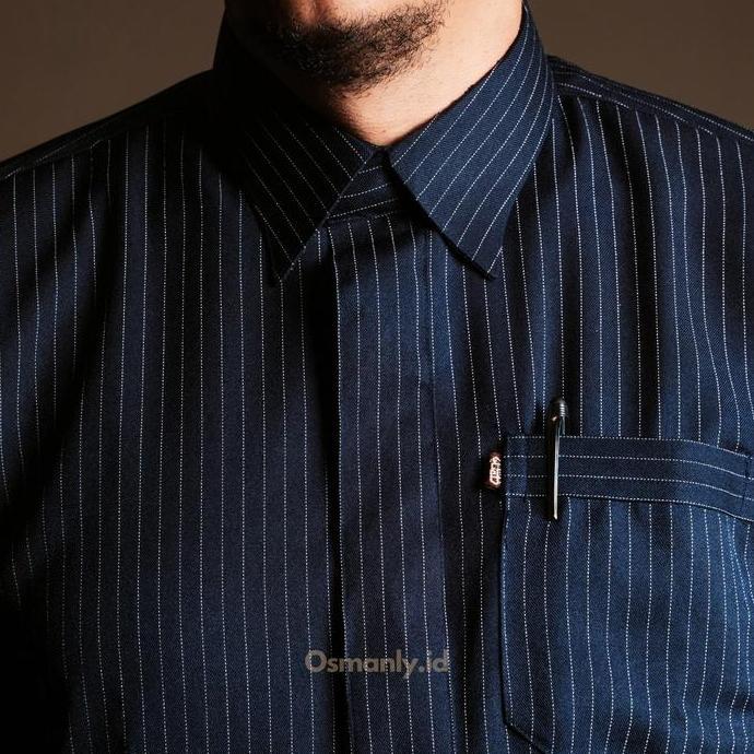 (THOBE EMIR ) - Osmanly Jubah Navy Premium Limited Edition Sultan Semi SlimFit Lengan Panjang Gamis 