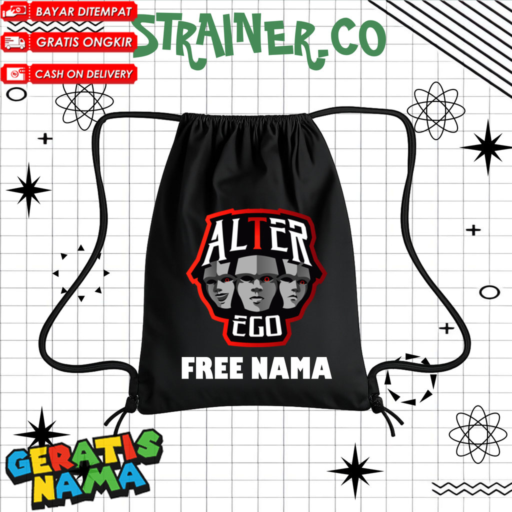 (FREE NAMA) TAS SEKOLAH ANAK TAS SERUT ANAK TAS ANAK TK PAUD SD STRINGBAG ALTER EGO VIRAL / ALTER EG
