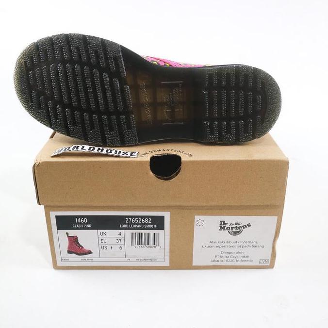 Dr Martens 1460 clash pink leopard smooth 8 hole original
