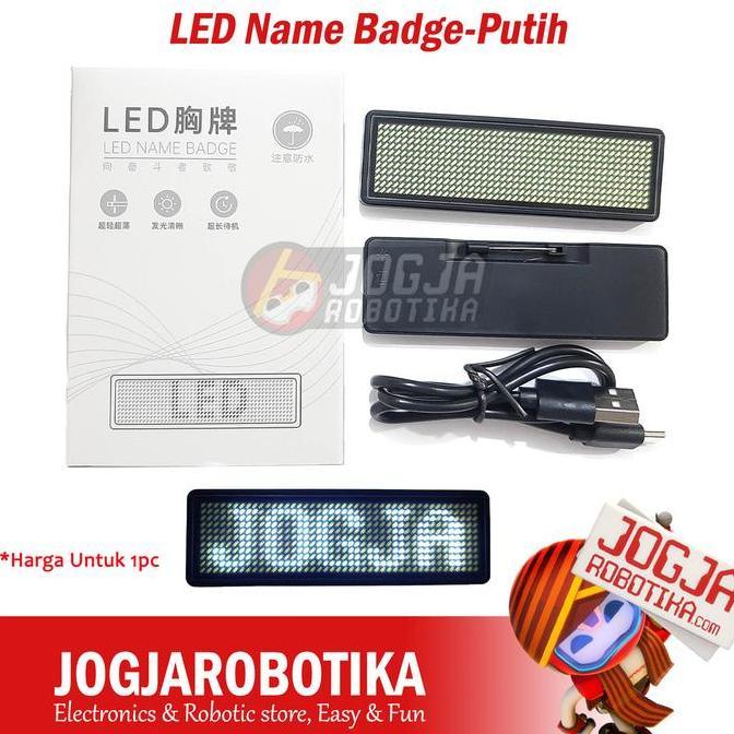 CORELA LED Name Badge Papan Nama Name Tag LED Berjalan-Putih